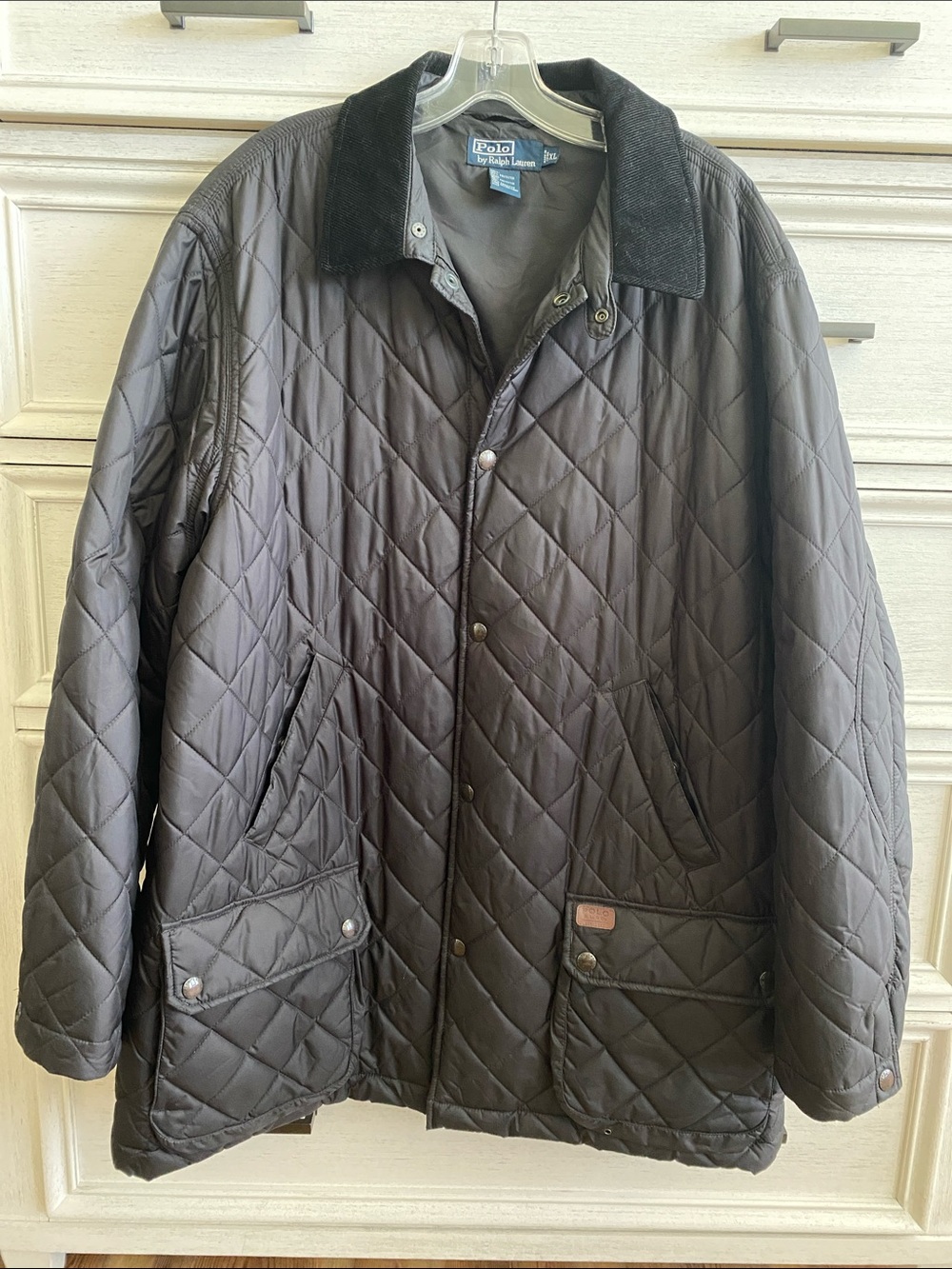Polo by Ralph Lauren Quilted Jacket with Corduroy Collar - Dark Brown